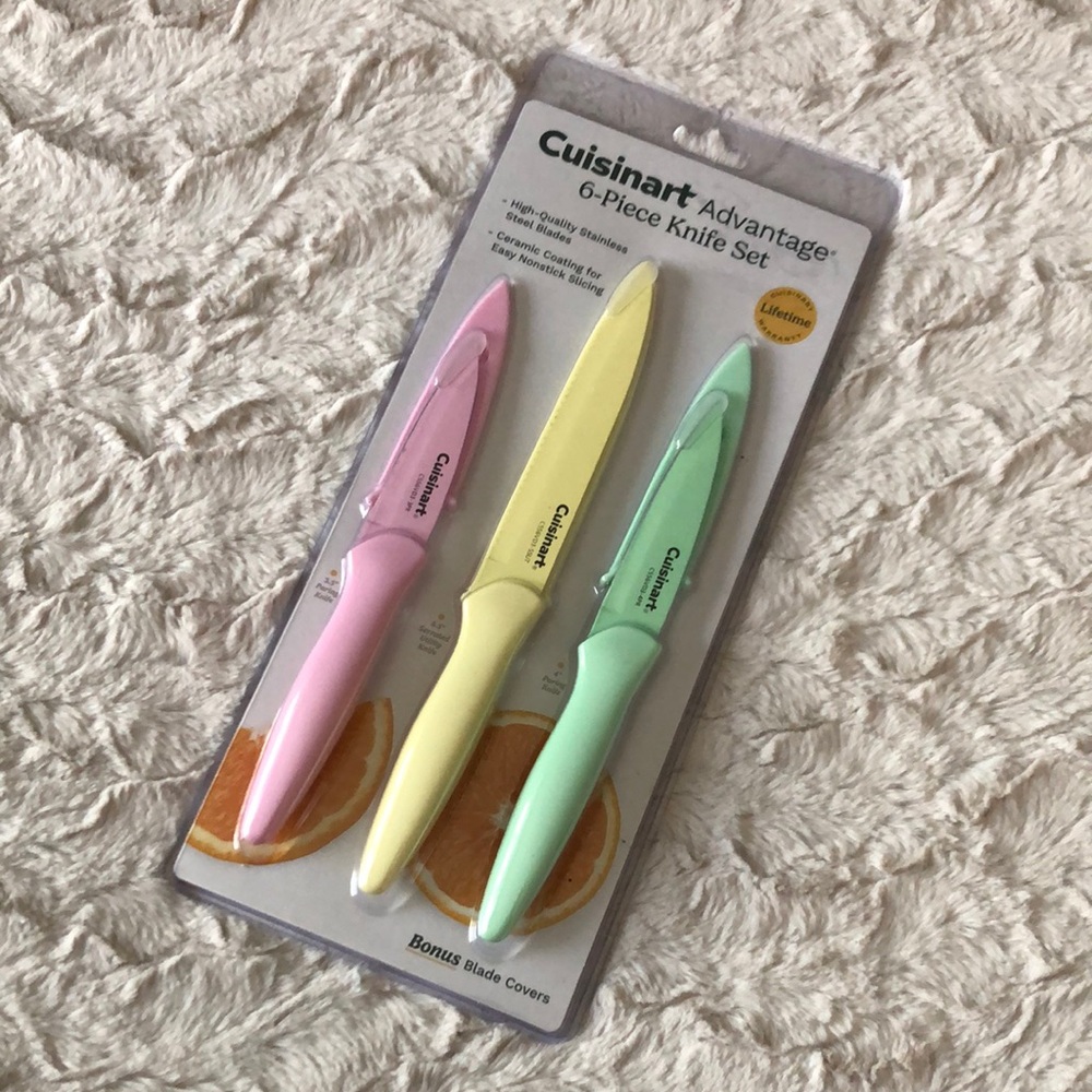 Cuisinart Pastel Knife Set in Pink, Yellow, Mint Green